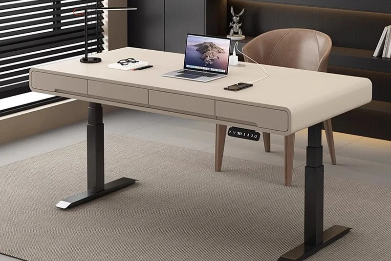 Solid wood electric lifting intelligent computer desk learning home