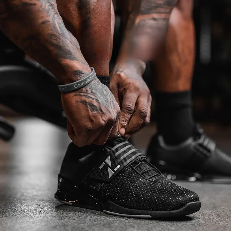 Professionele Gewichtheffen Trainingsschoen Koppels Zwart Wit Indoor Gymschoenen Rubber Squat Schoenen Voor Unisex Merk Gewicht Schoenen