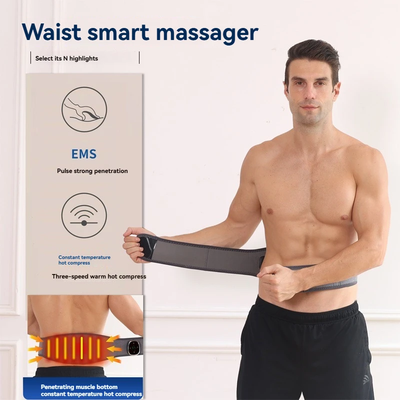 

Intelligent Graphene Electric Waist Massage Patch Abdominal Warm Compress Support Massage Belt Double Pulse Vibration Waist Care