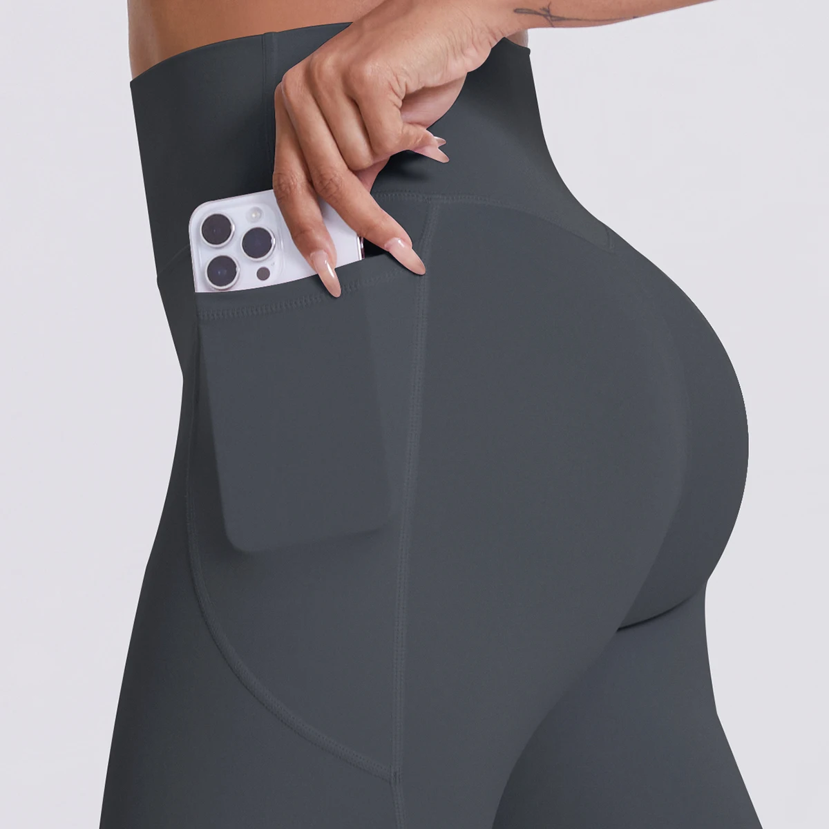2-teiliges einfarbiges Sport-Yoga-Set für Damen, sexy, schräger Schulter-BH, Fitness-Top, Laufen, Radfahren, Taschen, Hosen, Fitnessstudio, Yoga-Set – Detail 28