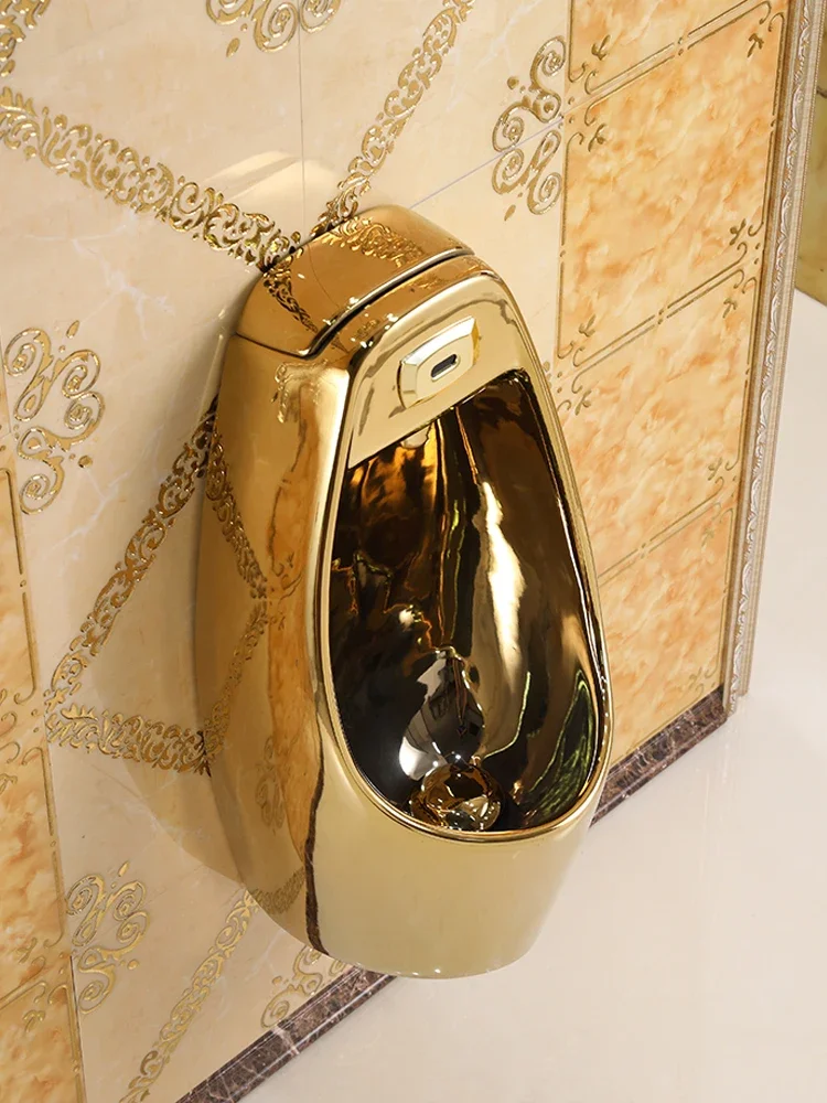 Induction gold bar wall mounted urinal men's ceramic wall mounted hotel