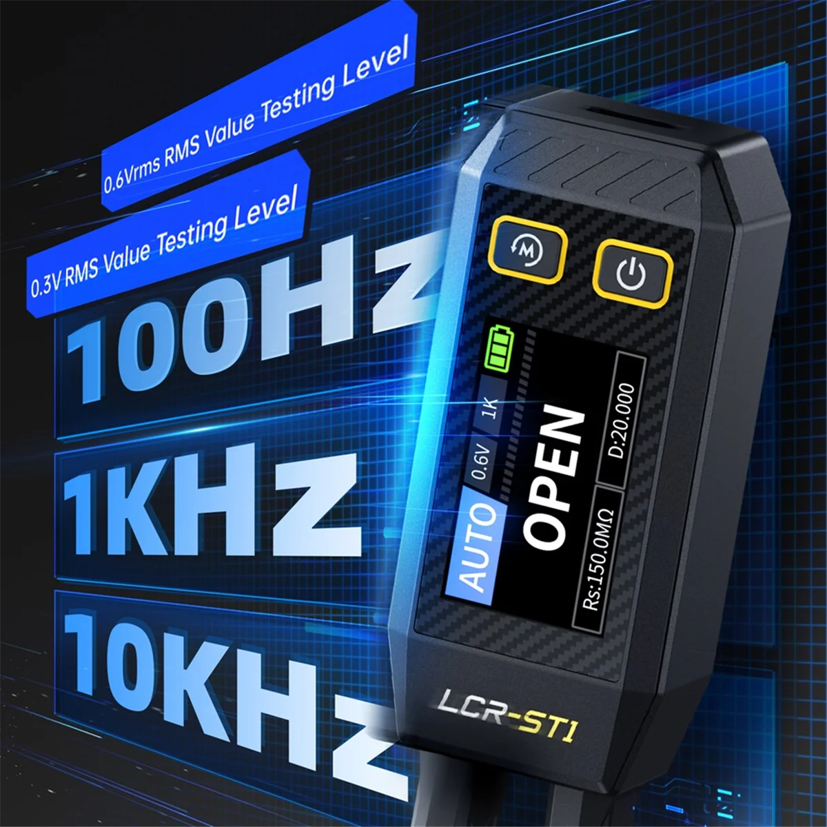 A56XA FNIRSI LCR-ST1 Mini Smart Tweezer LCR SMD ESR Tester Resistance Capacitance Inductance Continuity Diode Measurement Test
