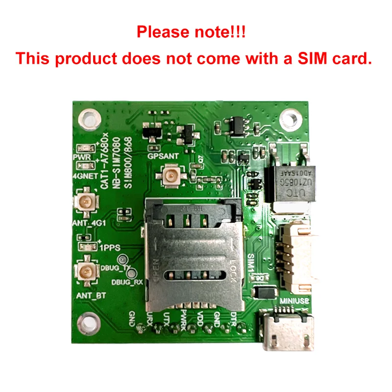 لوحة تطوير SIMCOM A7680C LTE CAT1 وحدة suporrt صوت GNSS اختياري A7680C-LANS لوحة أساسية مع هوائي FPC