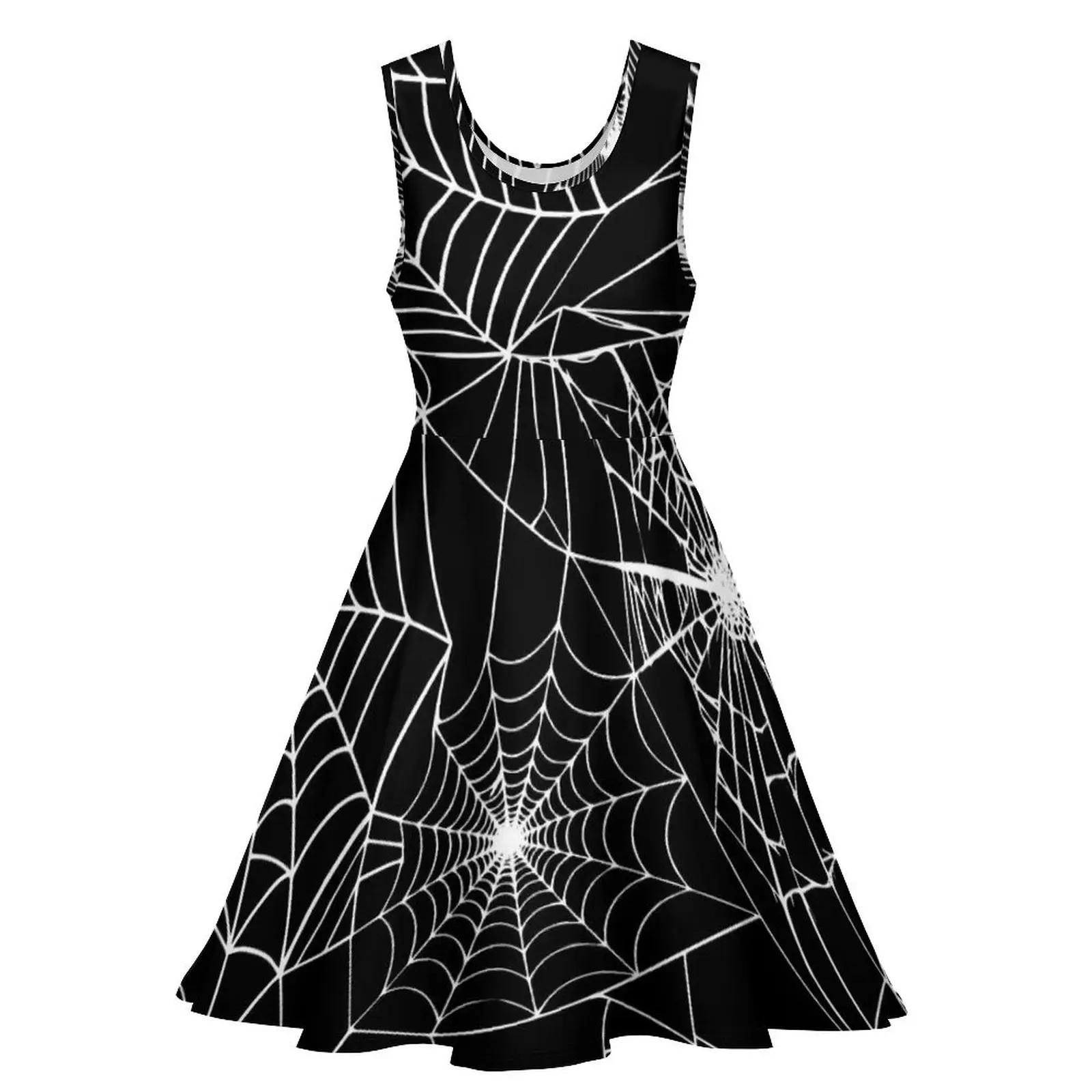 Spooky Halloween Dress Spider Web Street Wear abiti Ladies Club Skate Dress Summer Custom Vestidos Big Size 3XL 4XL