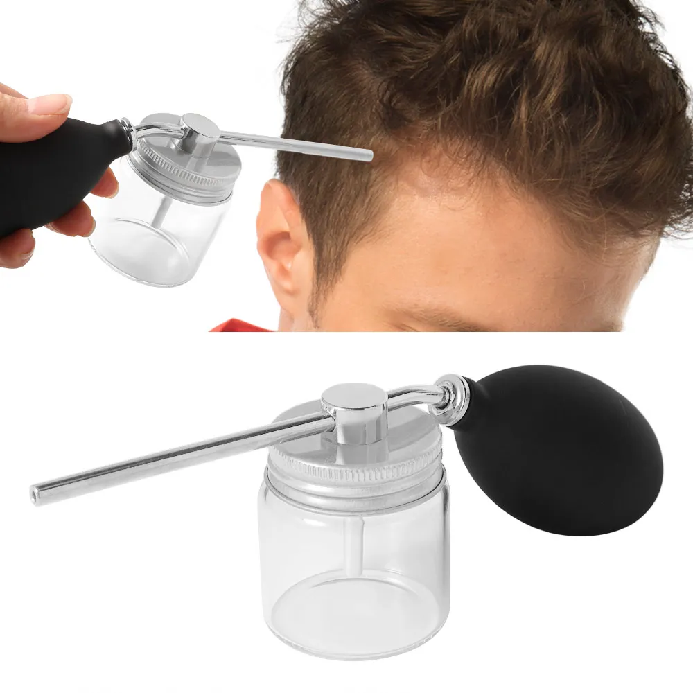 Refillable Hair Salon Powder Spray Bottle Talcum Talc Fiber Powder Blower Puffer Hair Loss Hair Building Fiber Spray Applicator