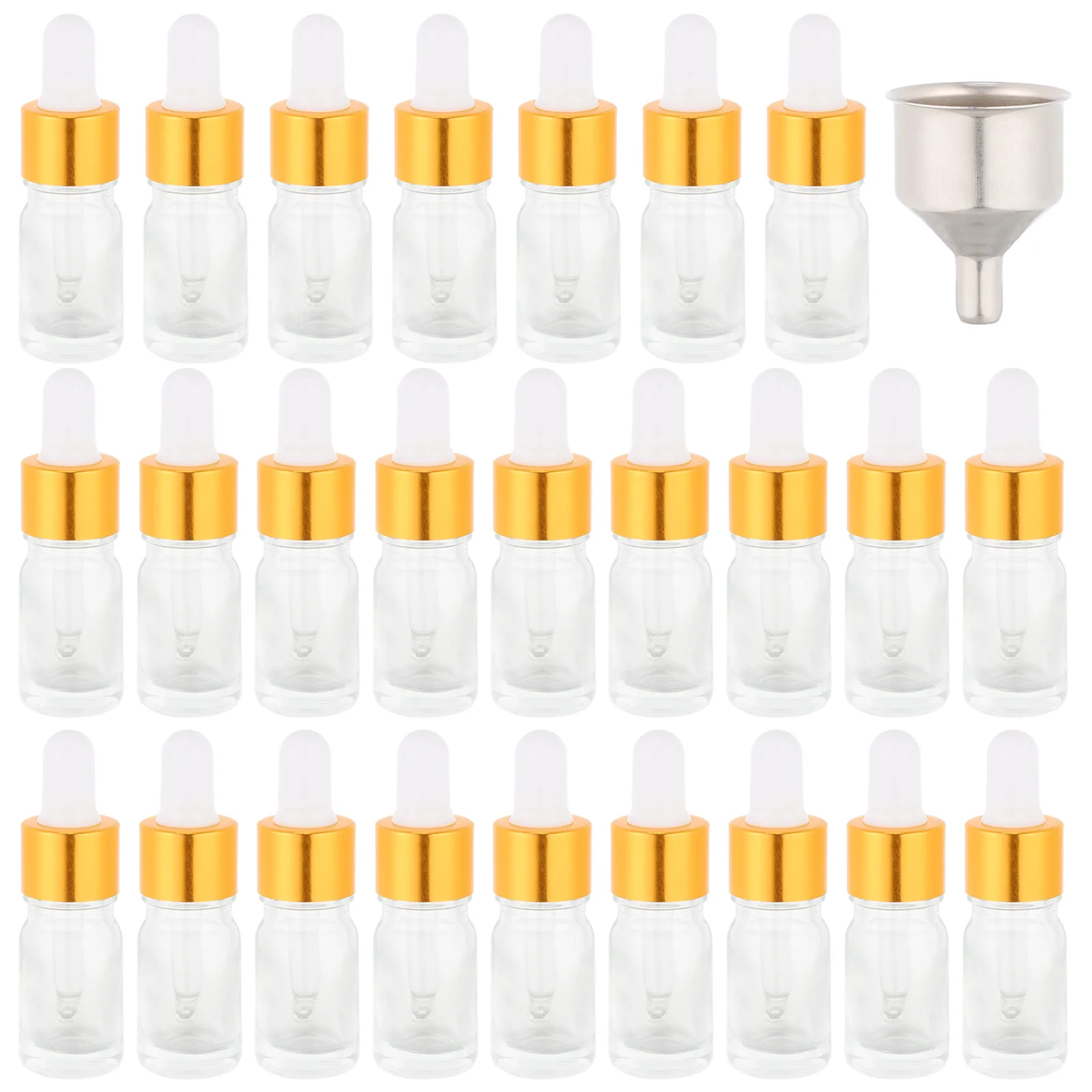 

25Pcs Useful Dropper Bottles Small Glass Bottles for Essential Oils Travel Storage Funnel Essential Oil Bottle