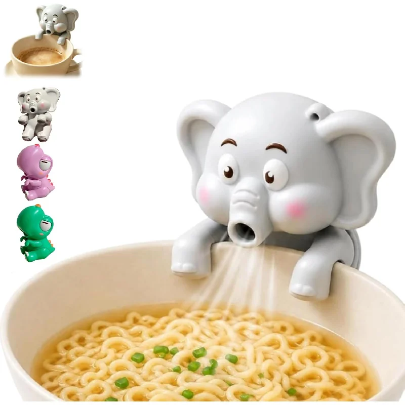 1Pcs Mini Elephant Food Cooler Fan, Hands-free Baby Feeding Helper, Clip-on Design for Bowls, Portable & USB Rechargeable