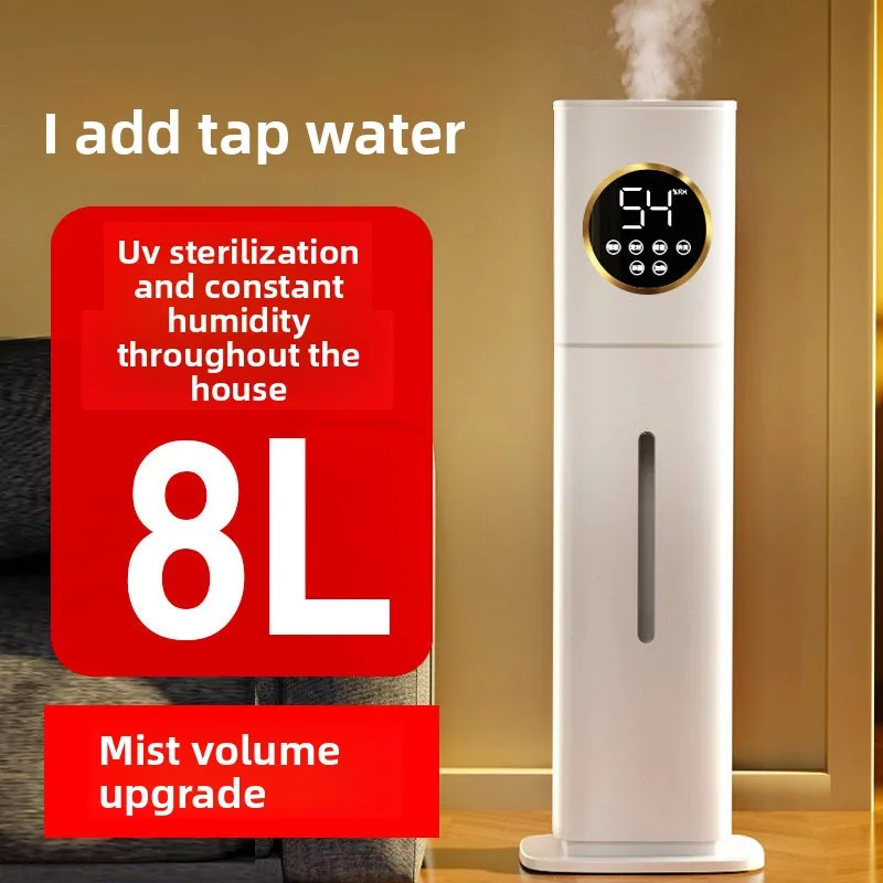 8L UV Electric Air Humidifier for Bedroom Air Purifier Mist Maker Intelligent Remote Control Touch Screen Aromatherapy Fog