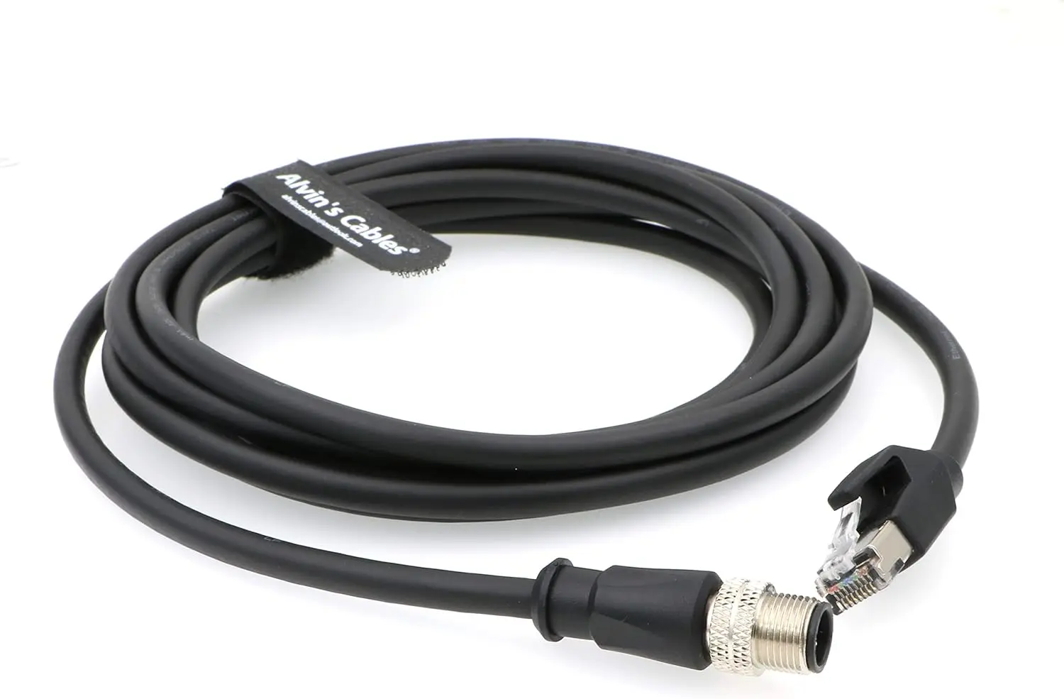 Alvin's Cables M12 4 Position D Coded to RJ45 Ethernet Cable M12 4 Pin Male to RJ45 Male Network CAT5e Shielded Cord Industrial