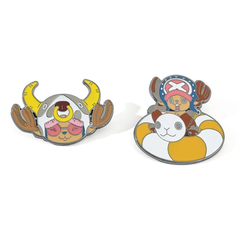 Anime ONE PIECE Brooch Cosplay Figure Tony Tony Chopper Badge Enamel Metal Brooch Clothing Backpack Pin Jewelry Accessories Gift