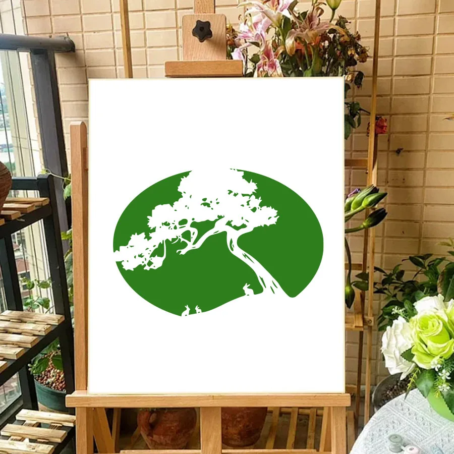 مجموعة من 6 قوالب رسم بلاستيكية بتصميم شجرة الغابات، أدلة فنية سهلة الاستخدام للمشروعات الإبداعية