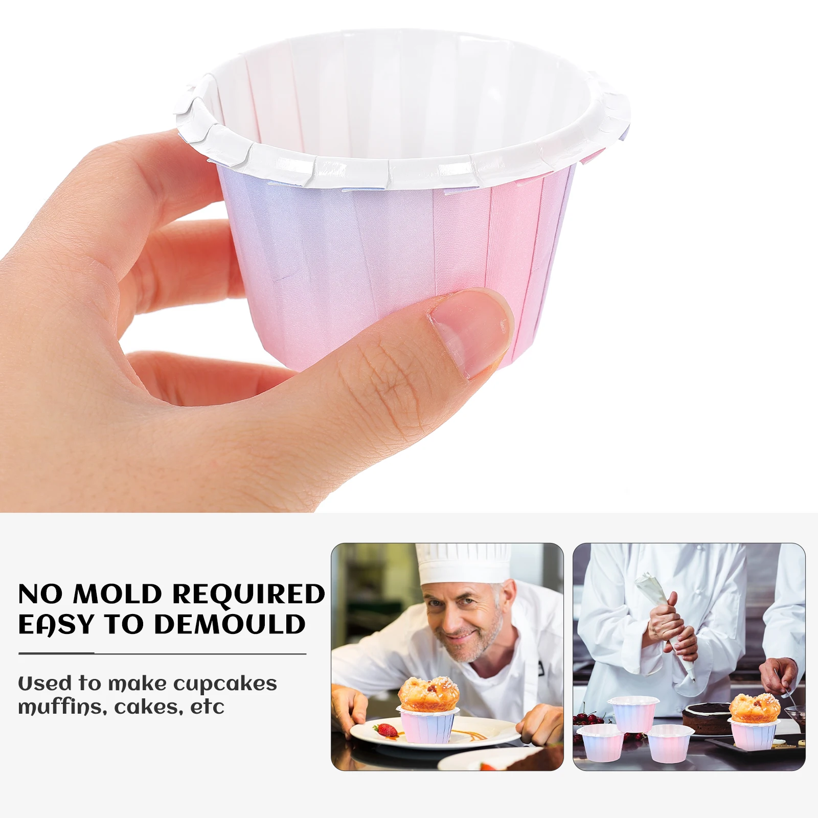 

50 Pcs Cups Liners Trays Disposable Cupcake Holders Muffin Supplies Paper Baking Cups Heat Baking Trays Resistant