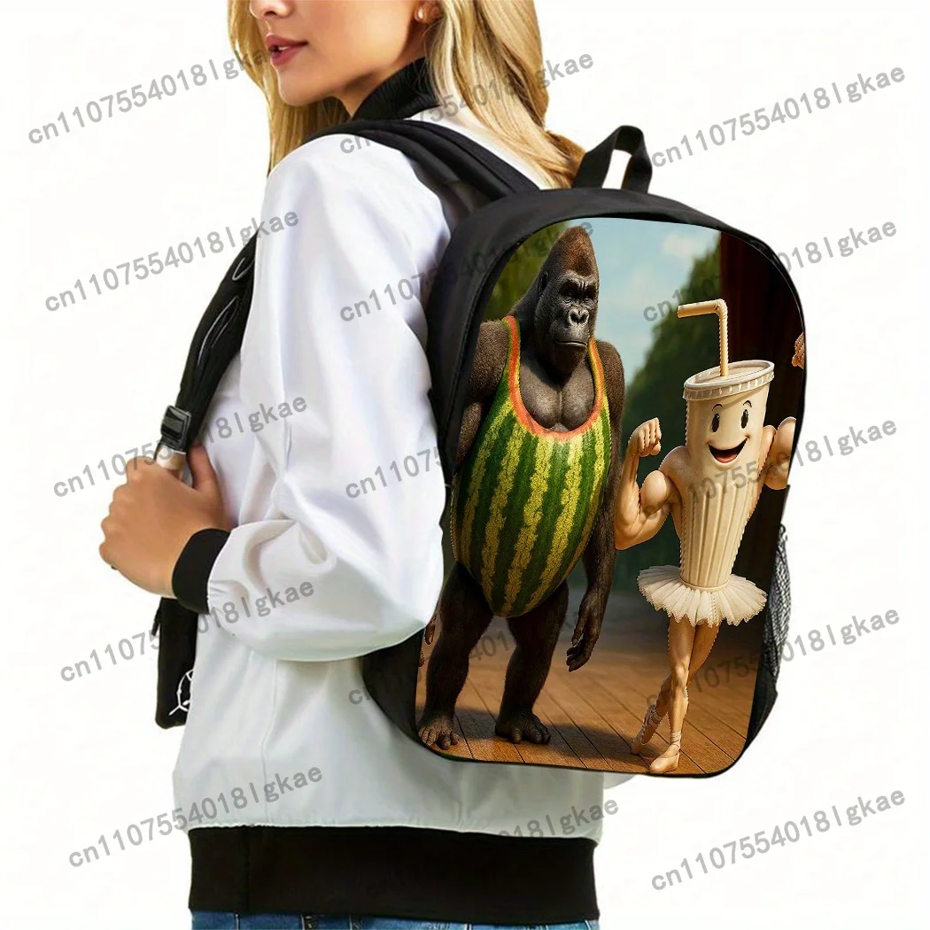 3pcs Italian Brainrot Themed Backpack Set - Large Capacity Laptop Bag with Pencil Case & Crossbody Bag, Lightweight School Backp