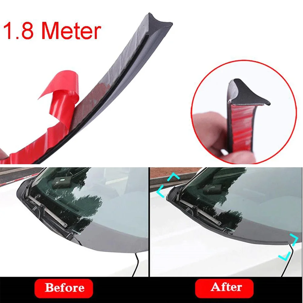 1.8M Seal Strip Windshield Front Hood Moulding Trim Universal Wind Deflector Parts Practical Accessories Durable