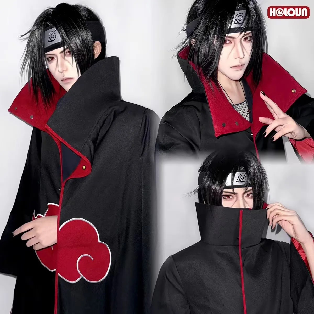 

Akatsuki Uchiha Cosplay Costume Itachi Halloween Fancy Stage Performance Props Cosplay Performance