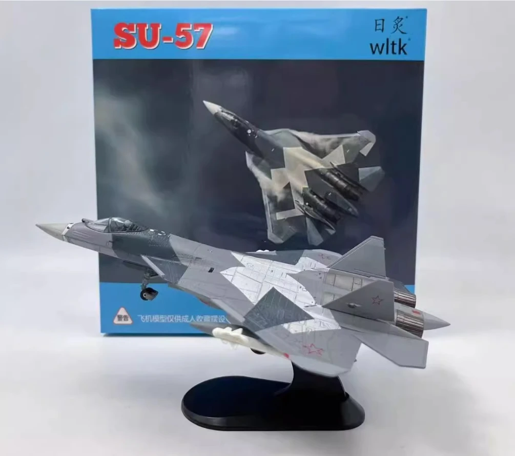 

Diecast Original 1:100 Scale WLTK Russian SU57 Stealth Fighter Alloy Aircraft Static Model Collection Gift Decration Souvenir