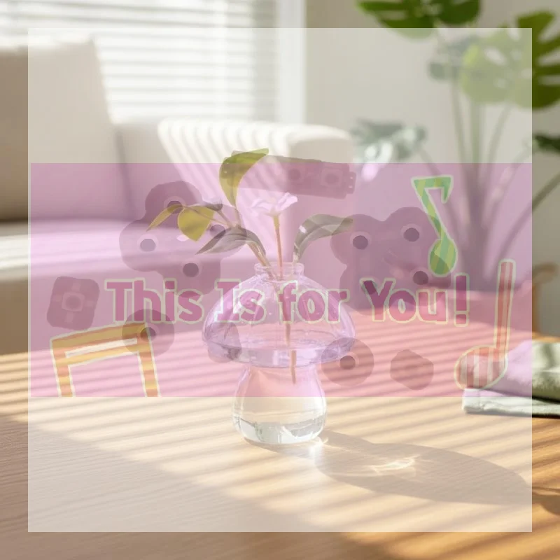 【MA】Cute Mushroom-Shaped Plastic Vase Clear Mini Ribbed Planter For Hydroponics, Small Flowers & Desk Decor