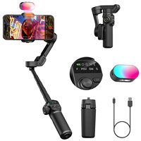 AOCHUAN Smart X2 Kit 3 Axis Handheld Gimbal Stabilizer For iphone And Android Smartphone With built-in extension pole and LED