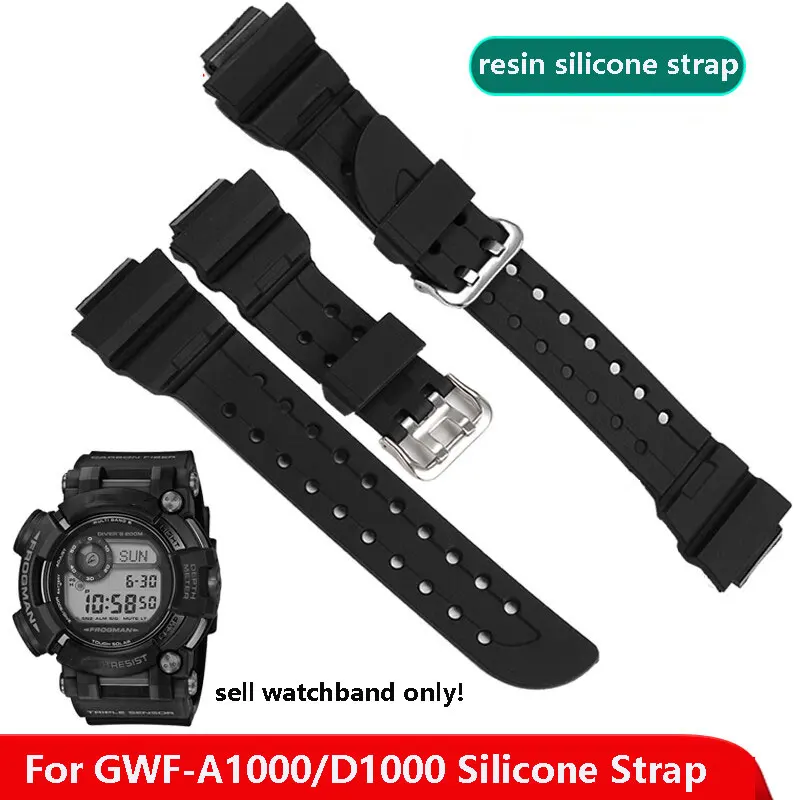 For Casio Frogman 5th/6th Generation GWF-A1000/D1000 Diving Radio Watchband Men's Resin Silicone Strap Black Wrist strap