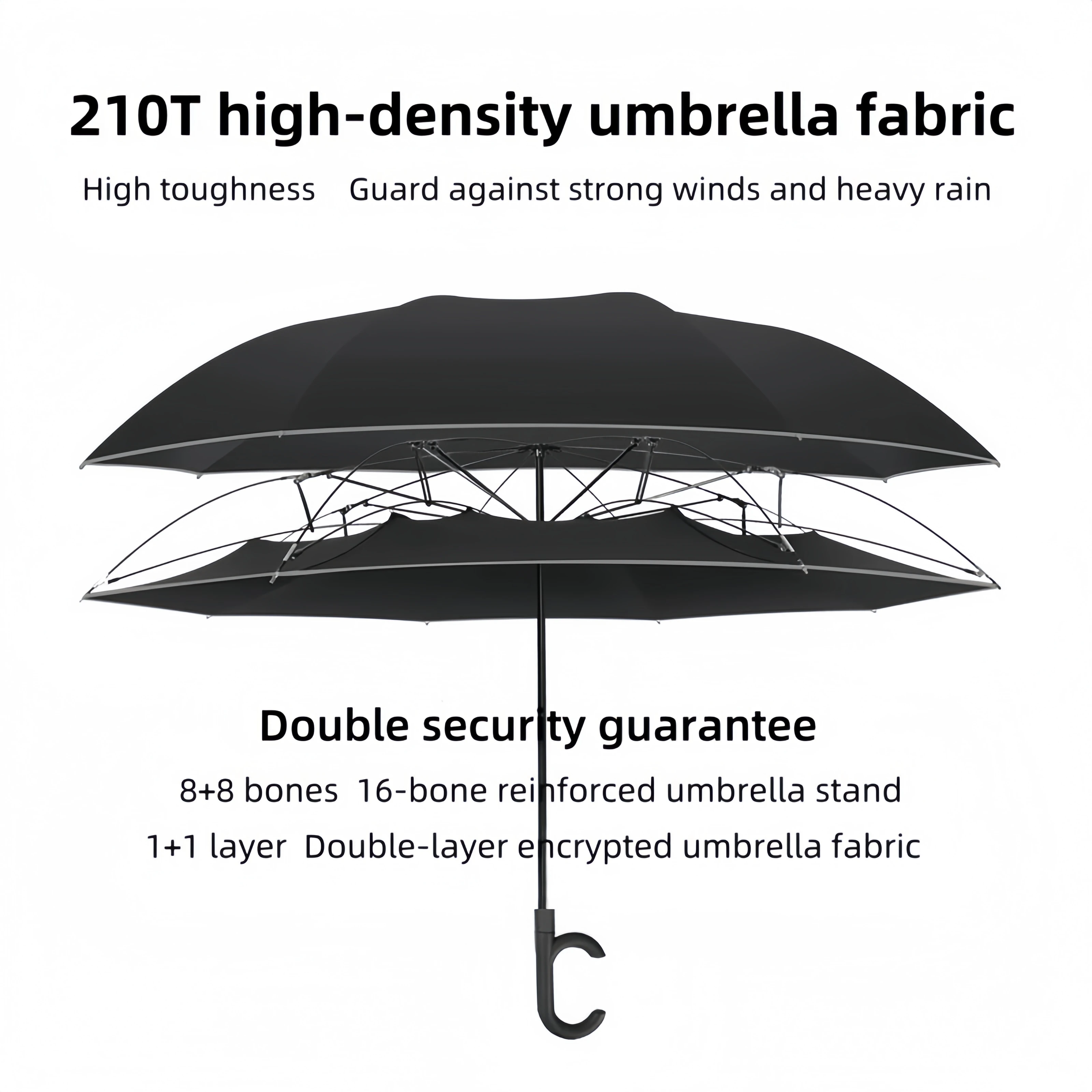Automatic Reverse Long Handle,Car Oversized Double Layer Reinforced Windproof Umbrella,Birthday Xmas Gift - view 6