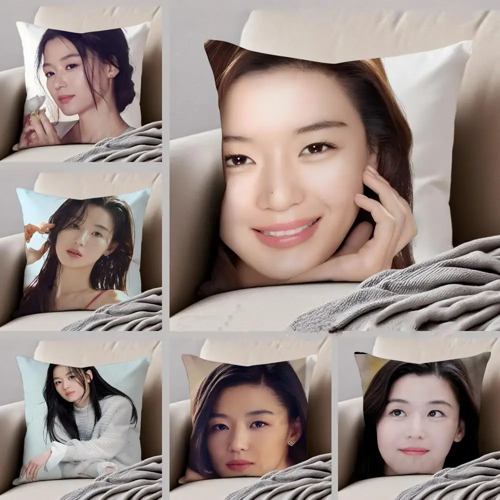 Glamorous Actress G-Gianna Jun Cushion Cover Throw Pillow Cover Hidden Button Durable Polyester Chair Cushion