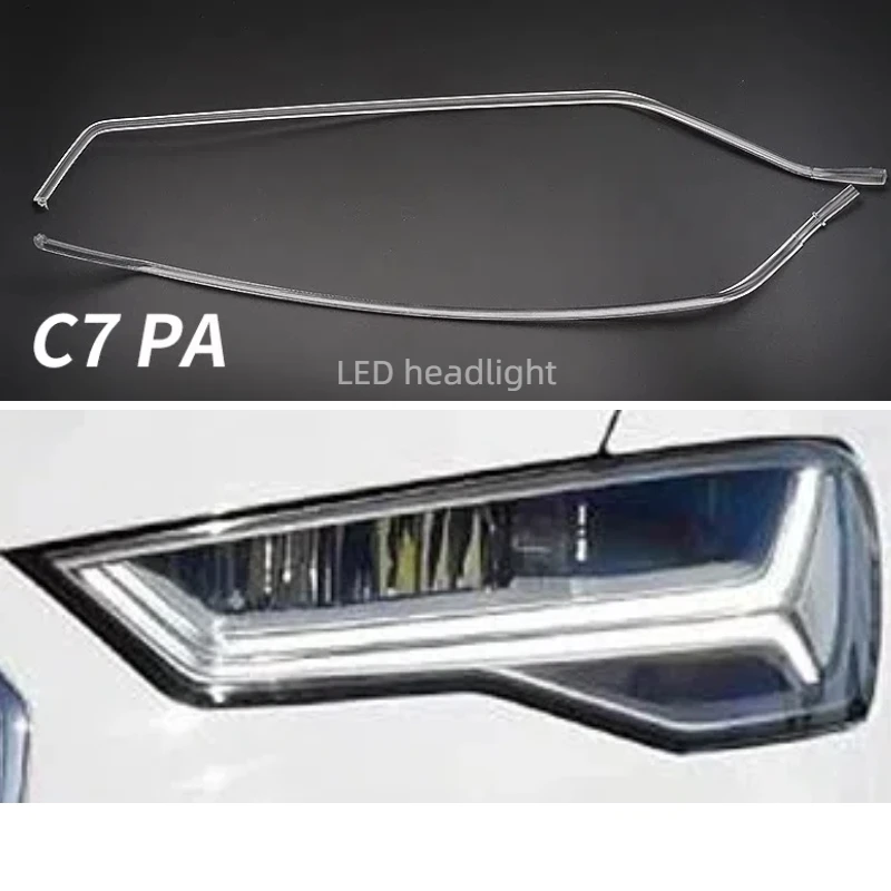 LED أنبوب أكريليك لأودي A6L C7 PA C7.5 2016 2017 2018 LED DRL سيارة العلوي ضوء لوحة دليلية النهار تشغيل ضوء بار #2