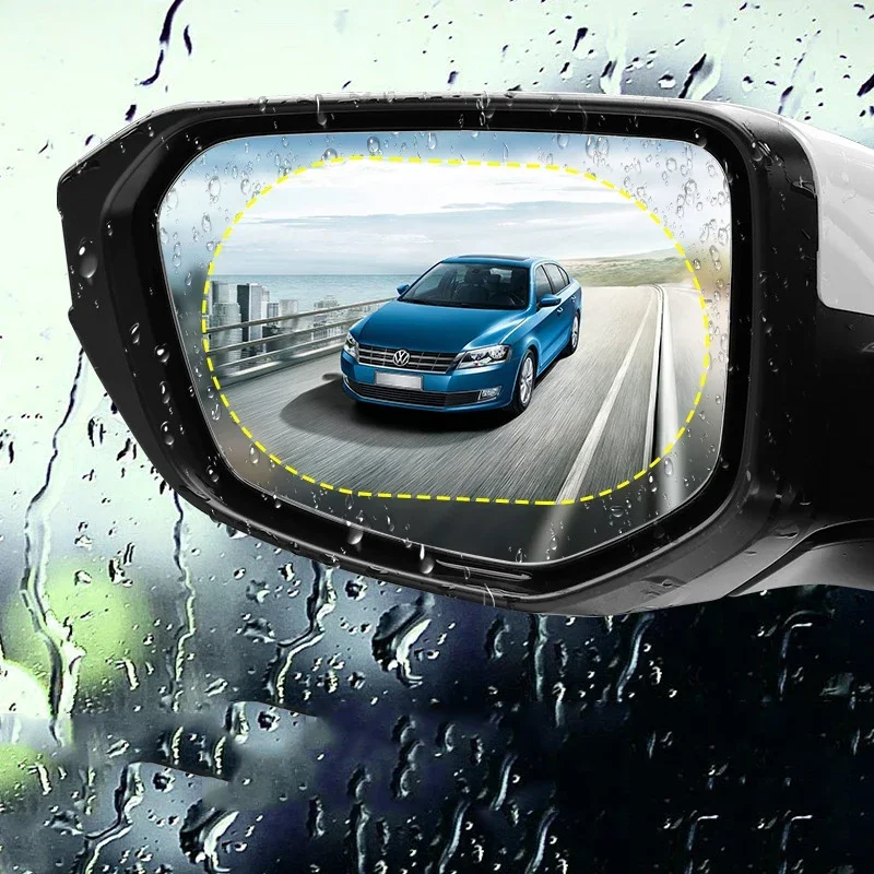 2 Pcs Car Rainproof Clear Film Rearview Mirror Protective Anti Fog Car Rearview Mirror Film Waterproof Sticker Auto Accessories