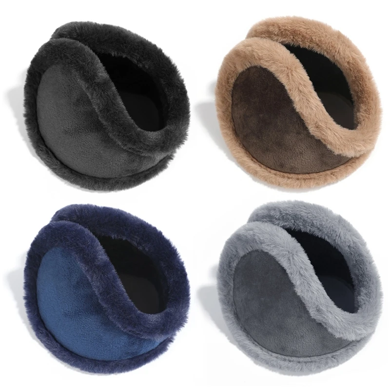 

New Fleece Ear Muffs Back-wearing Ear Warmers For Men Winter Warm Earmuff Black