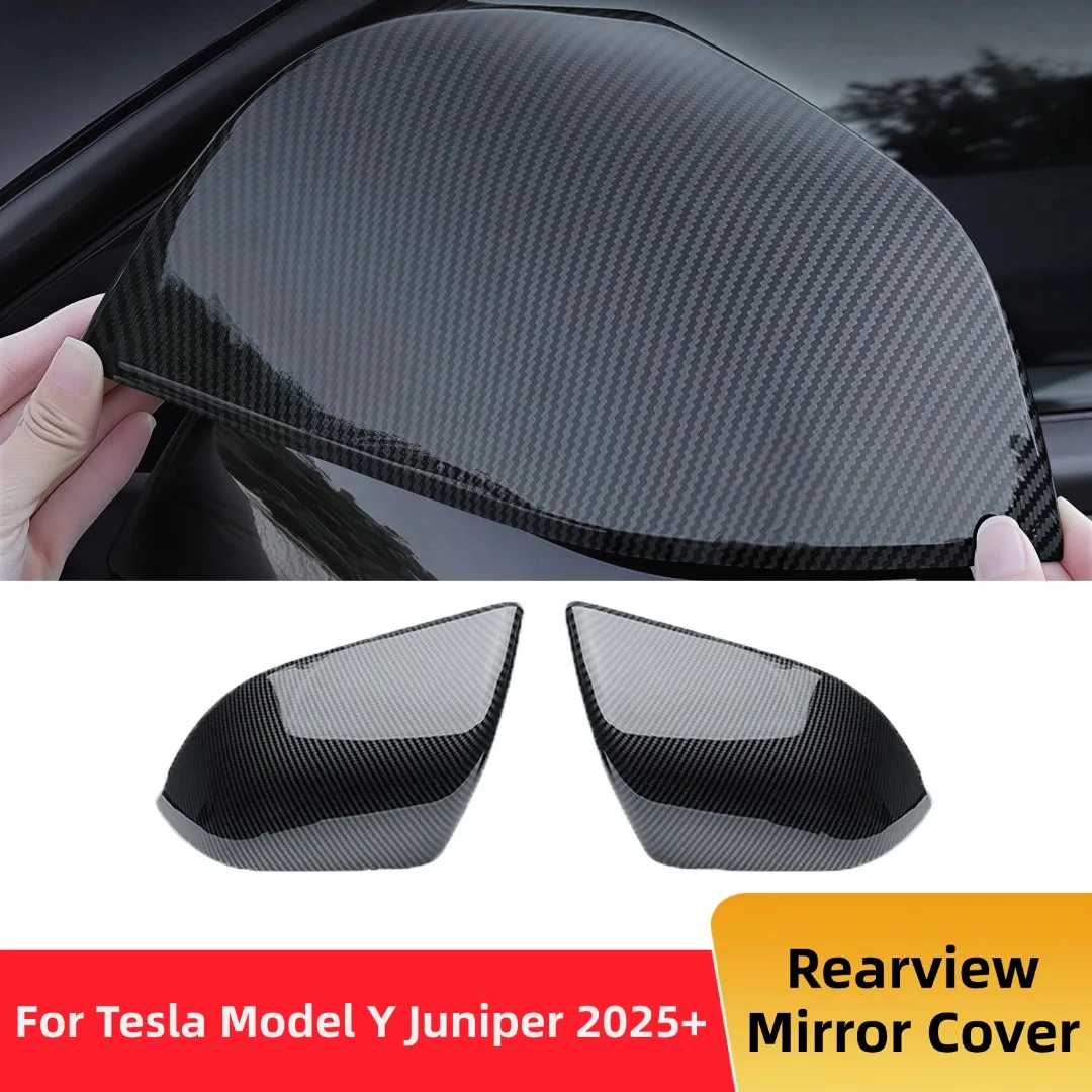 

Накладки на зеркала заднего вида, внешние аксессуары для авто, накладки на боковые зеркала из АБС-пластика, карбоновый обвес для Tesla Model Y Juniper 2025+