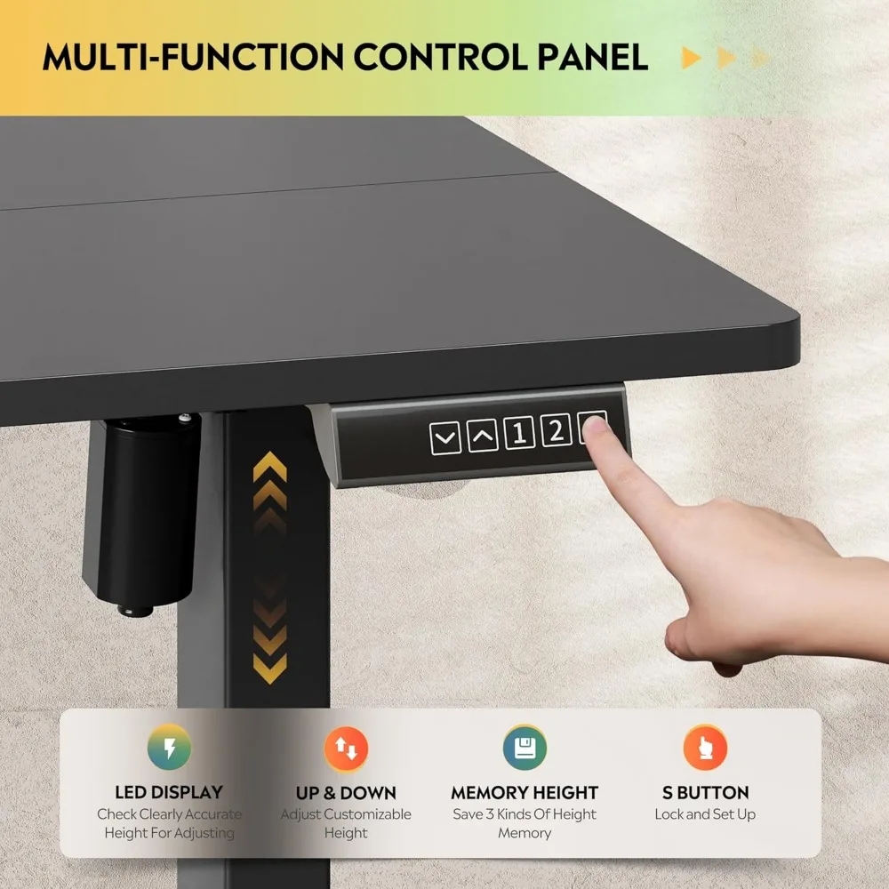 مكتب قائم كهربائي قابل للتعديل، 55 × 28 بوصة، سطح مكتب عميق 28 بوصة للاستخدام في حامل الجلوس #5
