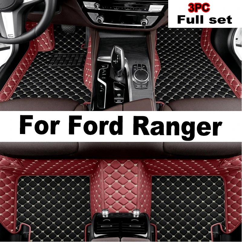 

Leather Car Floor mats for Ford Ranger 2020 2019 2018 2017 2016 2015 2014 2013 2012 Carpets Rugs Pads Interior Parts Accessories