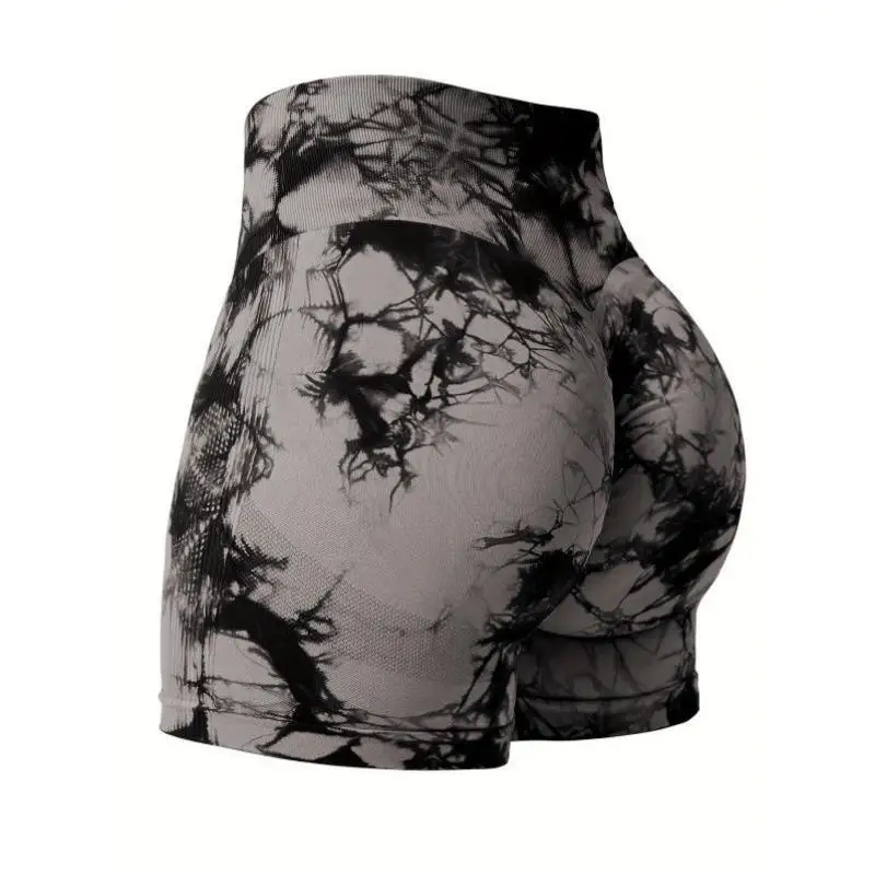 

2 Pieces Women's Fitn orts Dstring Waist Tie Dye Butt Lifting Pants Low Waist Umbrella Soldier Pants PVC Material