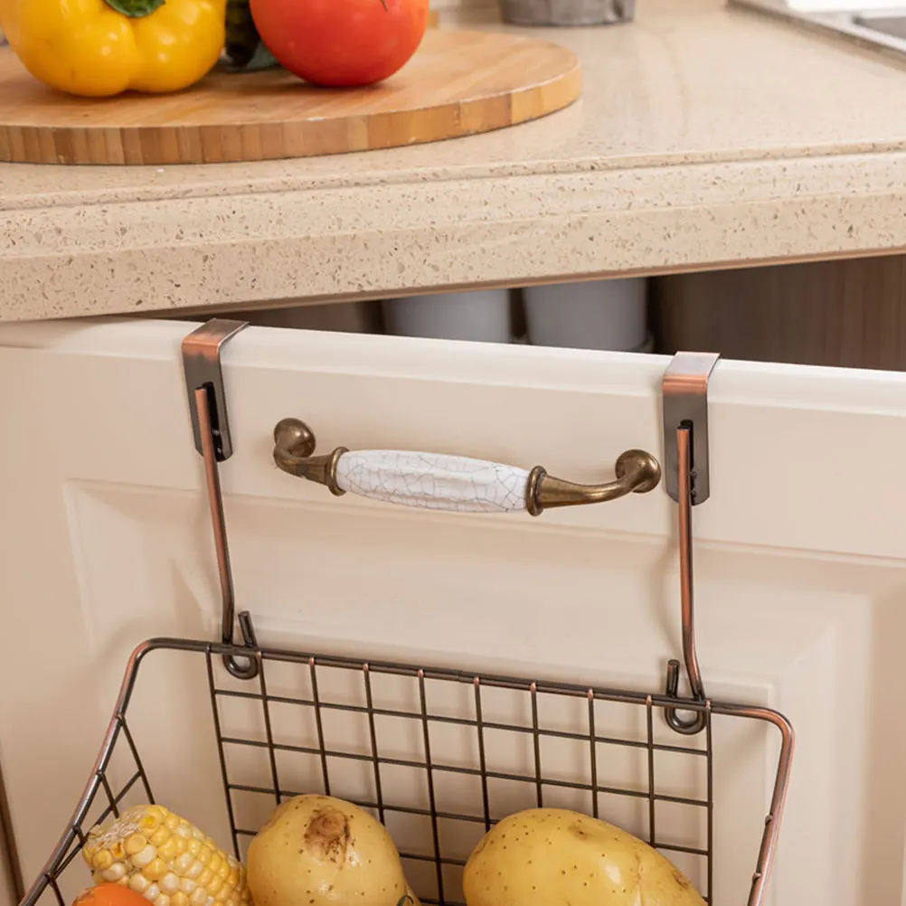 

2pcs Hanging Basket Baskets Home Iron Holder Clothes ganizer Laundry Baskets Sundries Storage Space Saving Durability Household