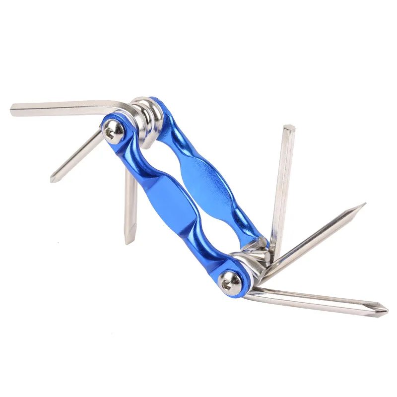 Bicycle Multi-function Tool Six-in-one Tool Combination Inner and Outer Hexagonal Screwdriver Wrench Riding Repair Equipment