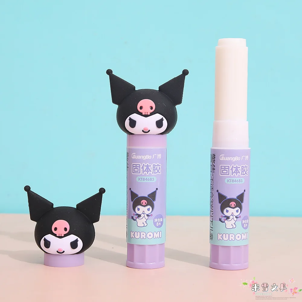 Imagem -04 - Sanrio Solid Glue Stick para Estudantes Super Forte Adesivo Hellokitty Kuromi Pachacco Artigos de Papelaria Pcs 12 Pcs