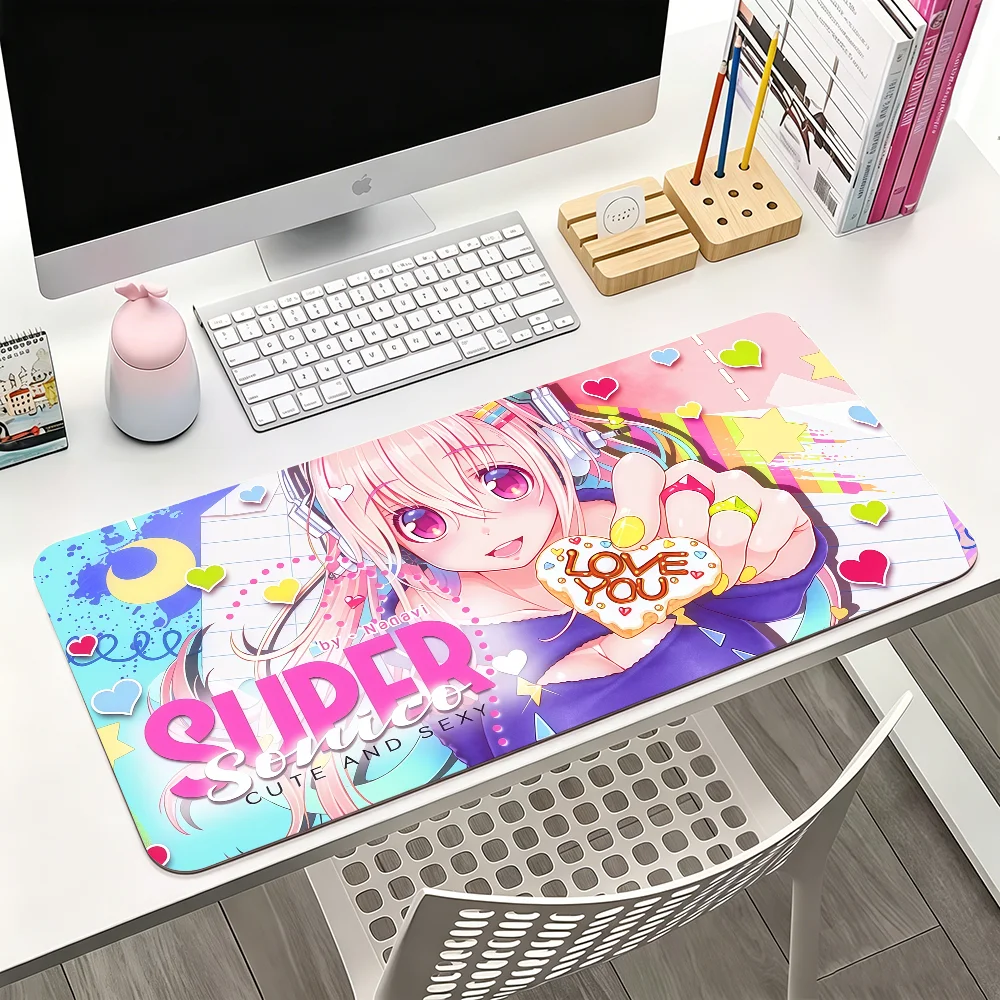 Tapis de souris Super Sonico mignon pour le bureau, les jeux et les claviers, antidérapant, grand format, imperméable
