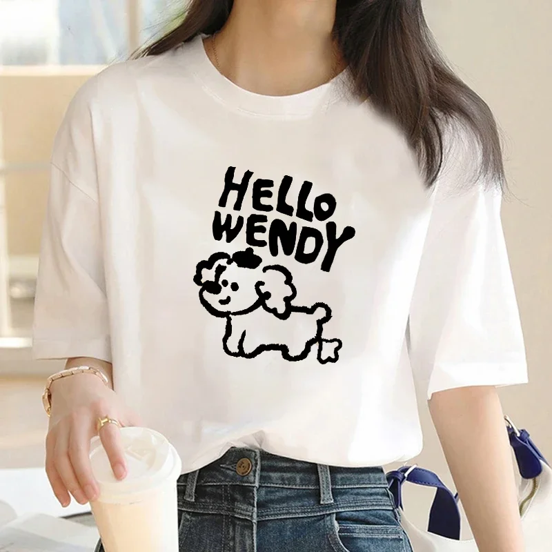 

Women T-shirts Harajuku Funny Cartoon Cat Graphic Print Summer Streetwear Casual Round Neck Short Sleeve Tops Unisex