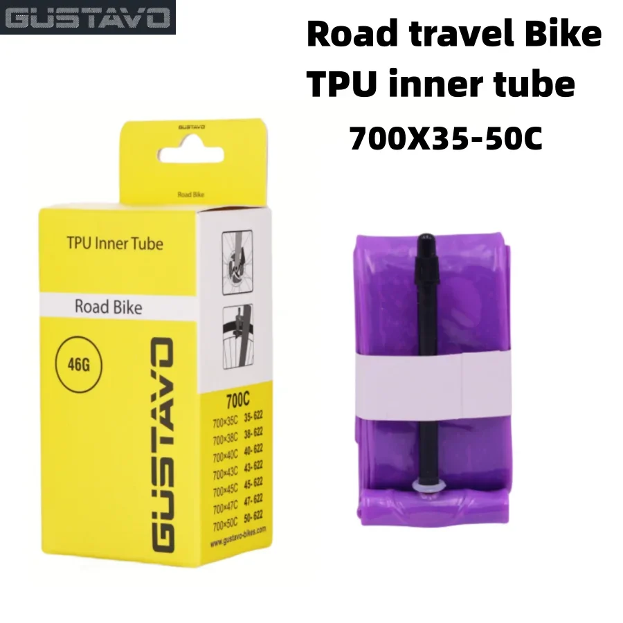 GUSTAVO Bicycle TPU Inner Tube 28inch 29inch 700C FV45/65mm For Road Bike Tire MTB  Bike Tires Tube