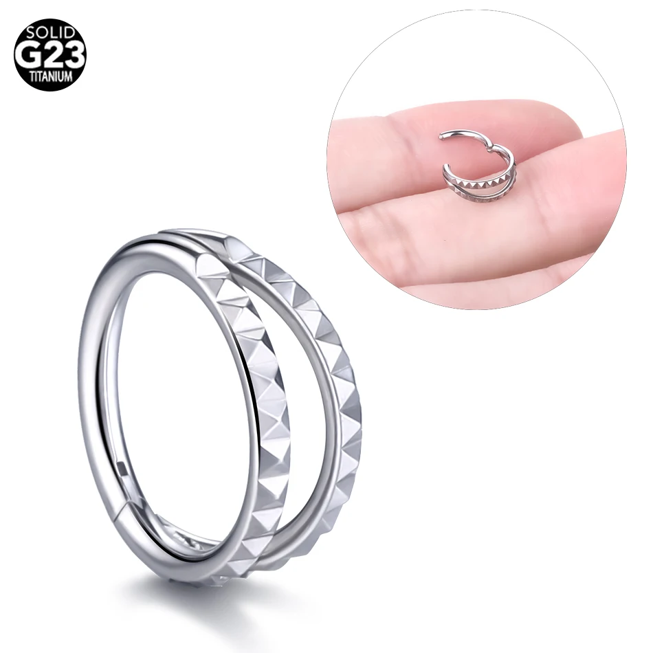 Titanium Piercing Septum Clicker Nose Hoop CZ Piercing Septo Cartilage Helix Tragus Daith Conch Rook Snug Pircing Lobe Earring