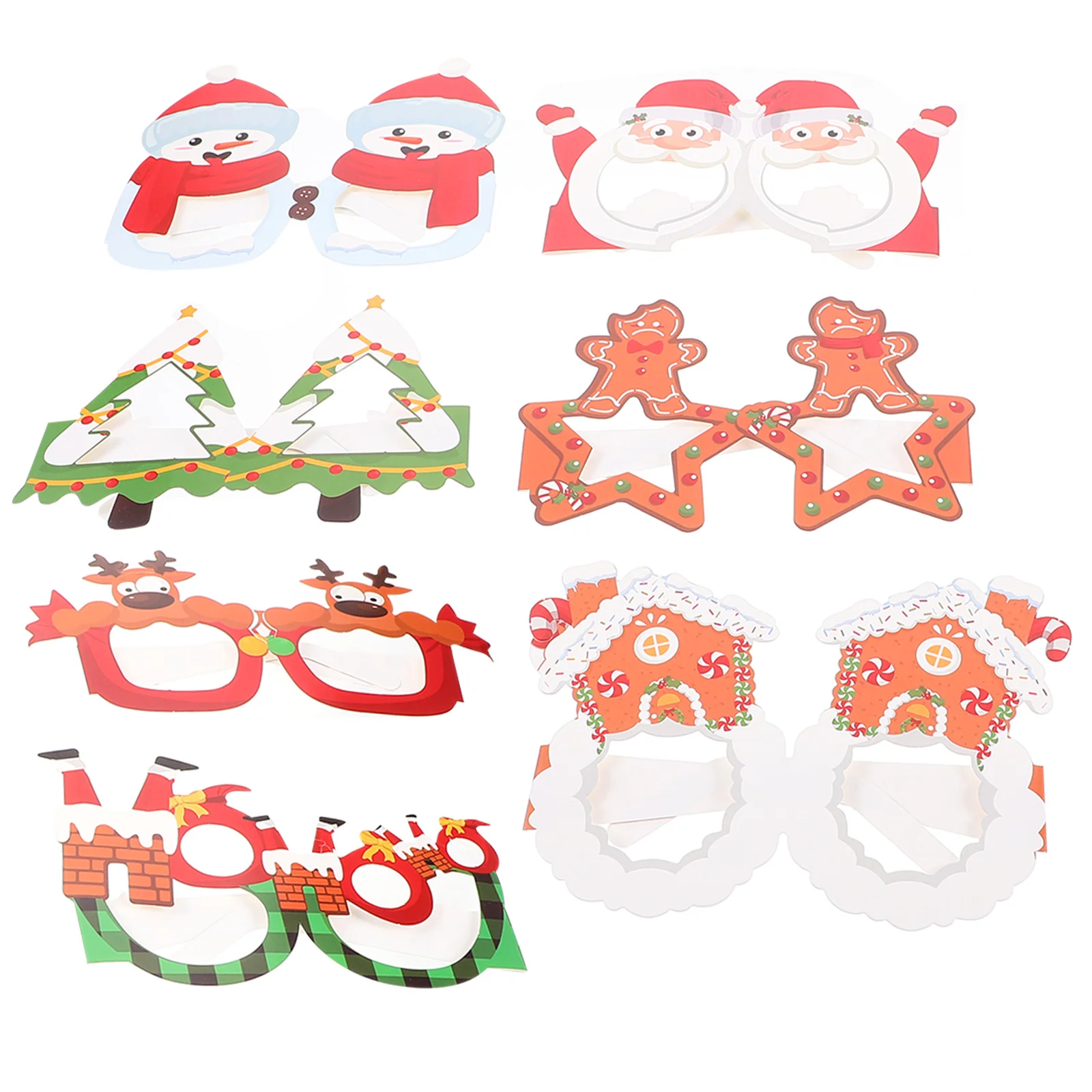 

8Pcs Funny Christmas Glasses Frames Xmas Party Eyewear Christmas Party Photo Booth Props Xmas Glasses Frames Funny Eyeglasses