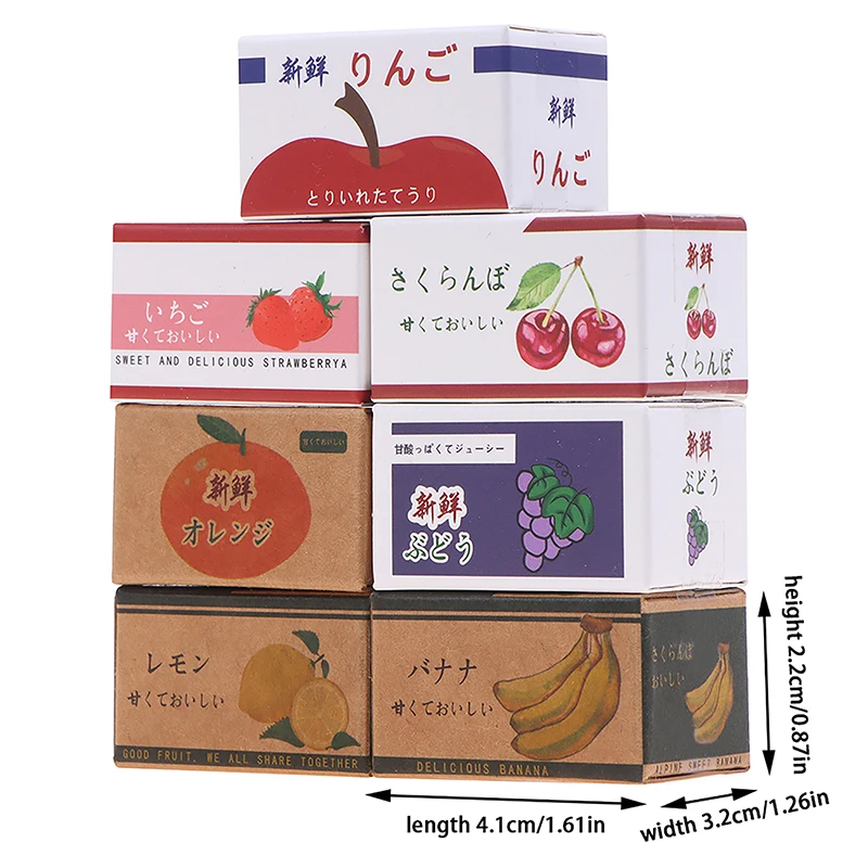 Hot Sale 1/12 Dollhouse Paper Boxes Model Dolls House Mini Simulation Fruit Box Dollhouse Decoration Scene Toys Accessories