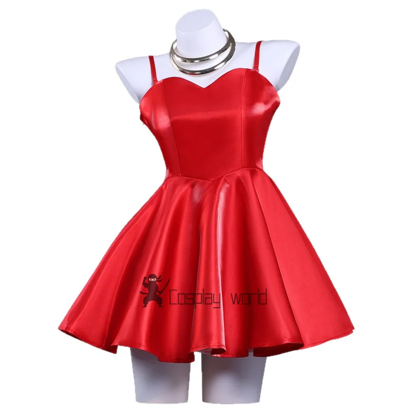 New Panty Stocking with Garterbelt Panty Anarchy Cosplay Costumes Red Dress Earring Anime Costume Halloween Party Women Girls