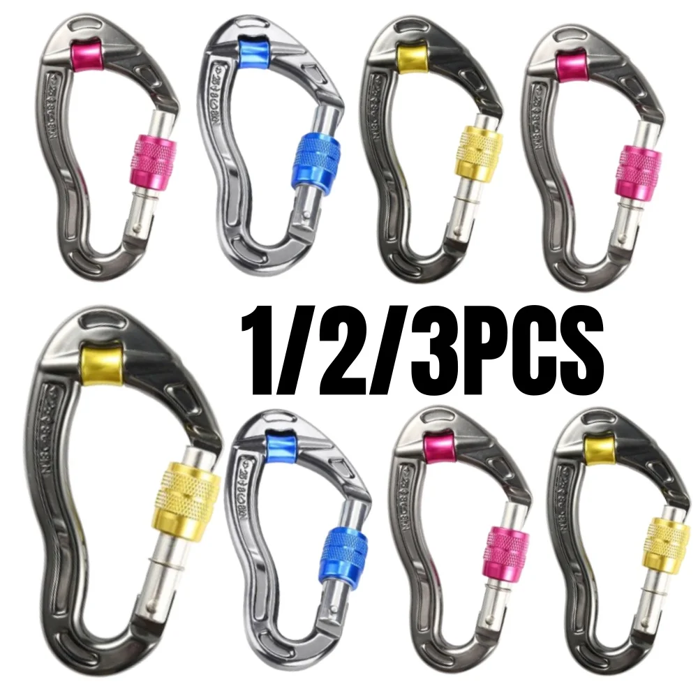 Mountaineering Caving Climbing Carabiner Anti-skid Rope Main Lock Fish Shape Carabiner Clip Locking Hook with Pulley Fine