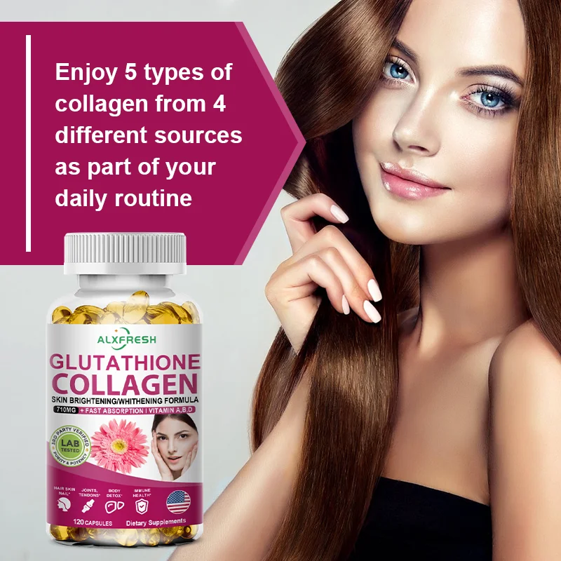 Alxfresh Collagen Glutathione Hyaluronic Biotin and Complex Vitamins Capsule Supplement