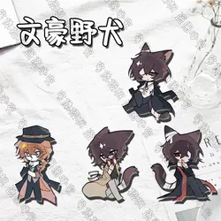 4PCS Anime Dazai Osamu Brooch Nakahara Chuya Cosplay Badge Cartoon Pins DIY Decoration Backpack Clothes Accessories
