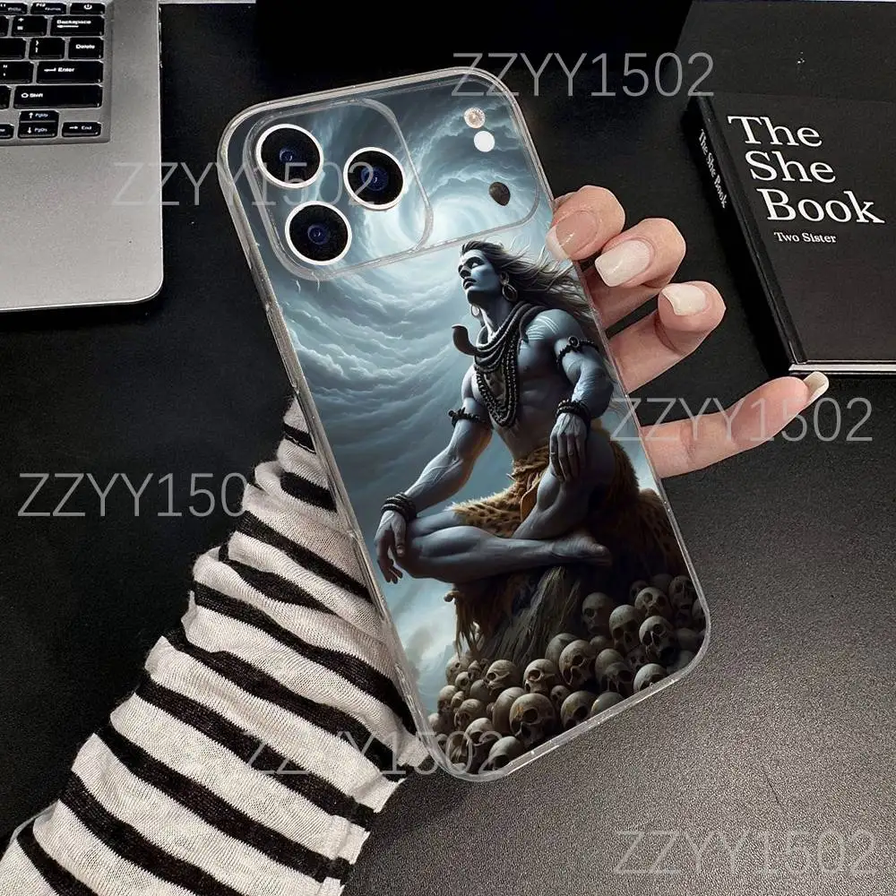 حافظة هاتف Lord Shiva M-Mahadev of India لهاتف iPhone 17,16,15,14,13,12,11 Pro,Max,Plus,X,XS,XR,SE4,E Mini شفافة ناعمة #4