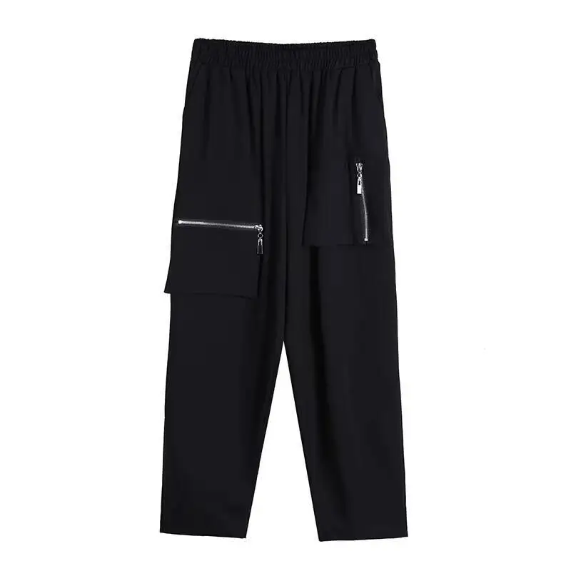 Salopette pantalon droit pour femmes, nouvelle collection printemps et automne, fermeture éclair, poches décoratives, grande taille, neuf