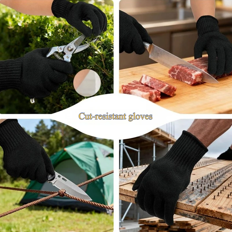 

1 пара перчаток, устойчивых к порезам, кухонные перчатки и защитные рабочие перчатки для садоводства, деревообработки, защитные перчатки для обеспечения безопасности