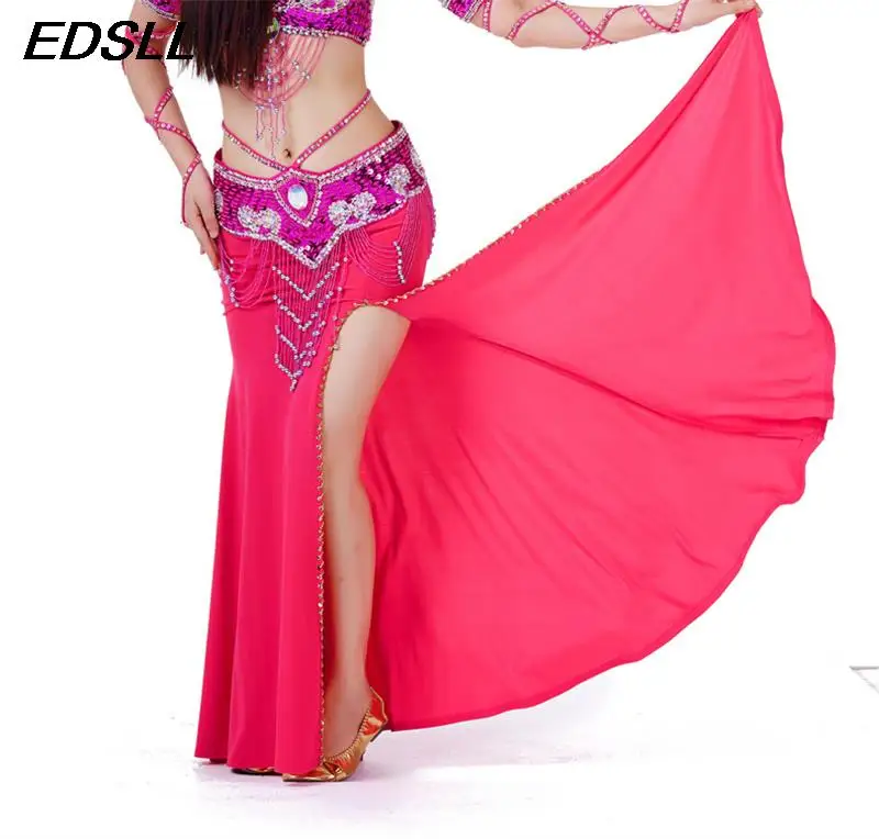 

Woman High-End Belly Dance Split Big Skirtl Long Skirt oriental dance beginner practice Skirt Adult Sexy Performance Costumes