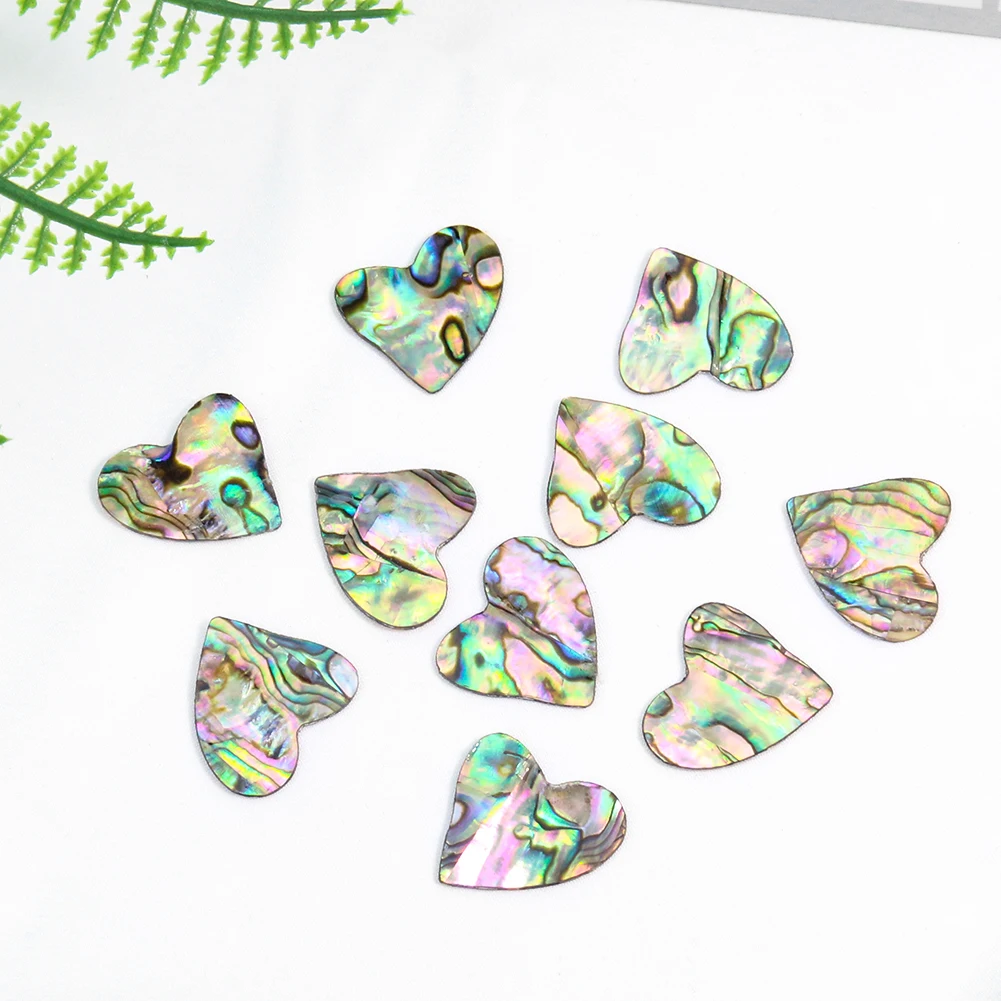 4pcs Abalone Shell Heart Patch Double-side sheet Paua Paper Home Decor Ornament Charms Woman Flatback Jewelry Making Accessory